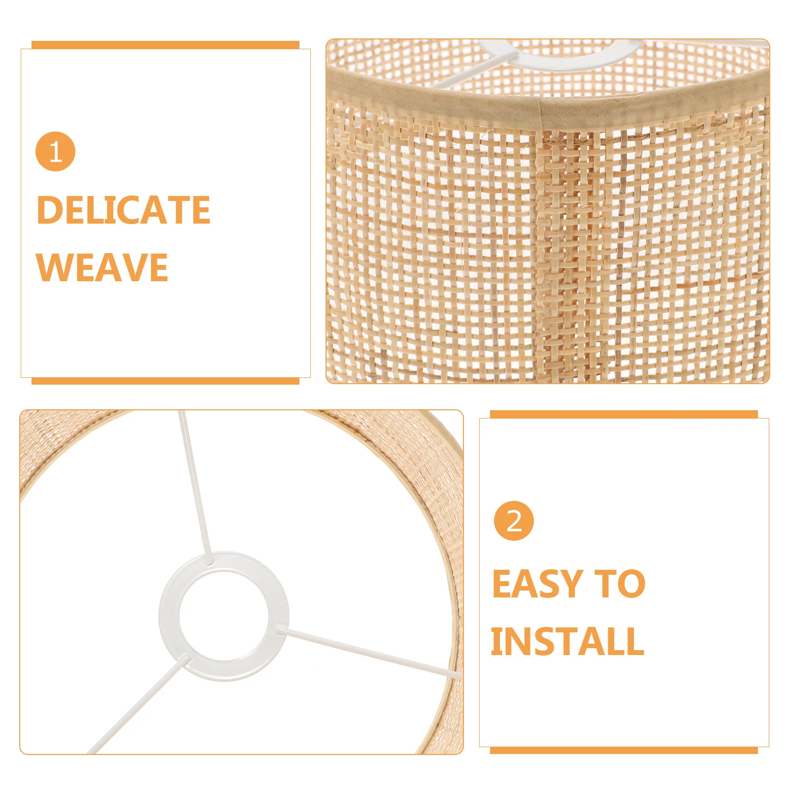 

Unique Rattan Weaving Hanging Lamp Cover Durable Creative Light Shade Ornament