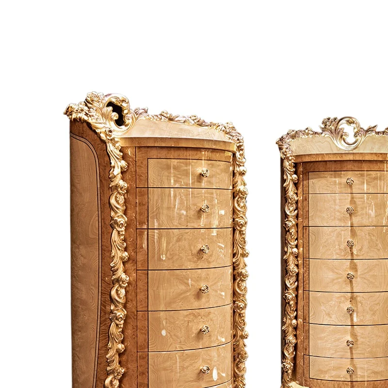 Solid wood carving flower multi-chest cabinet, display cabinet, with draw 7 chest cabinet