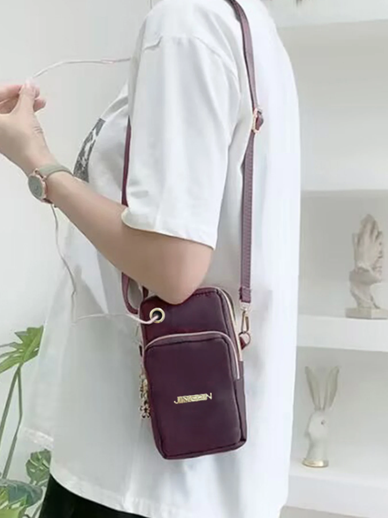 Damska mini torebka crossbody, pionowy portfel na nadgarstek, etui na telefon, losowy kierunek noszenia, modny i praktyczny dodatek — zdjęcie 2
