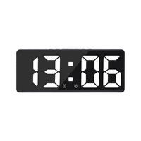ABVJ-Mirror Digital Alarm Clock Voice Control Table Clock Snooze Night Mode LED Clocks Do Not Disturb Mode Desktop Watch