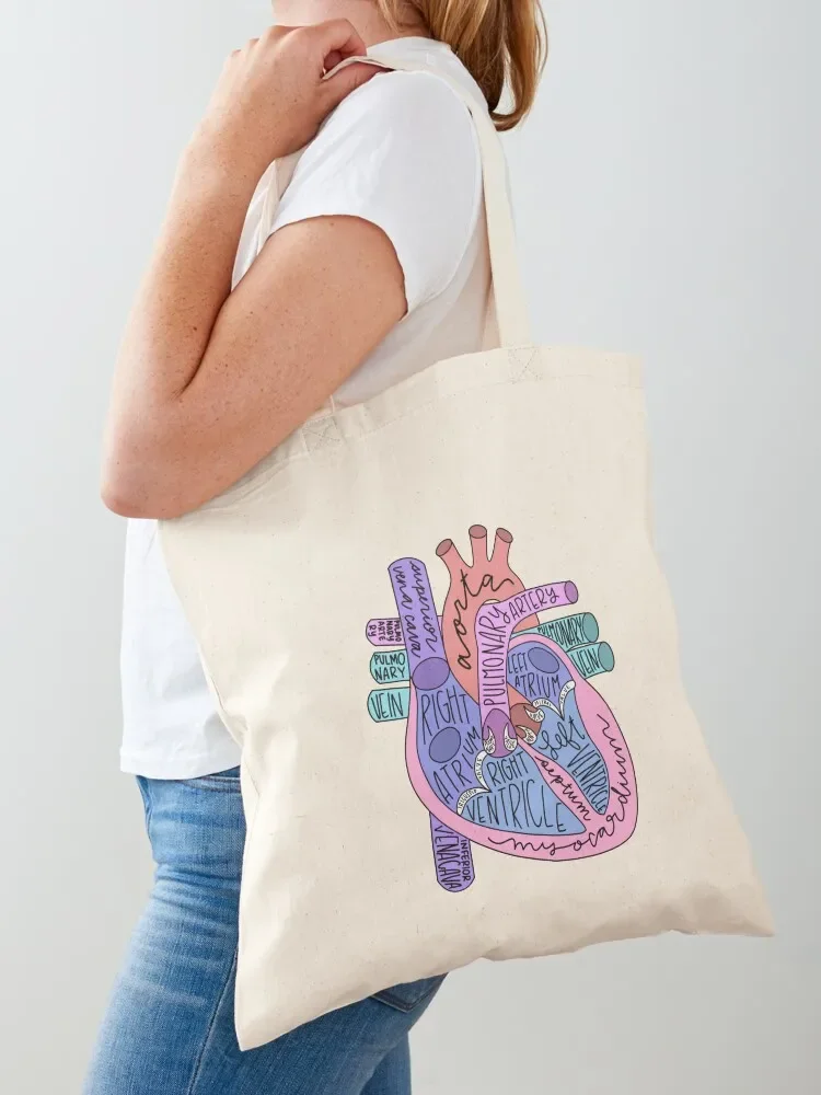 Anatomical Heart Tote Bag Canvas bag for women bag for beach