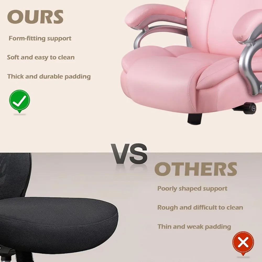 Ergonomischer Chefsessel aus PU-Leder mit hoher Rückenlehne, robuster Konstruktion und Rückenlehne für große und große Benutzer
