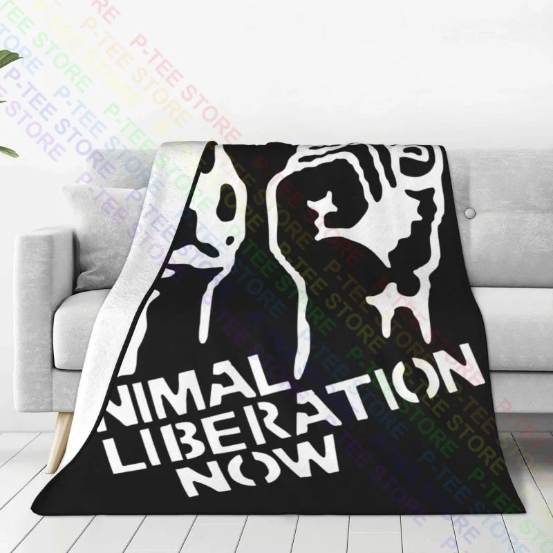 Animal Liberation Now Vegan Veggie Animal Rights Alf Protest Blanket Comfort Super Soft Sofa Dedicated