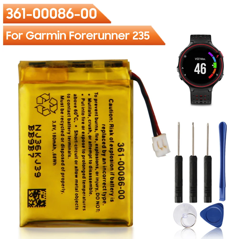 361-00086-00 361-00086-10 Replacement Battery For Garmin Forerunner 235 220 225 630 645 Vivoactive 4 4S 180mAh