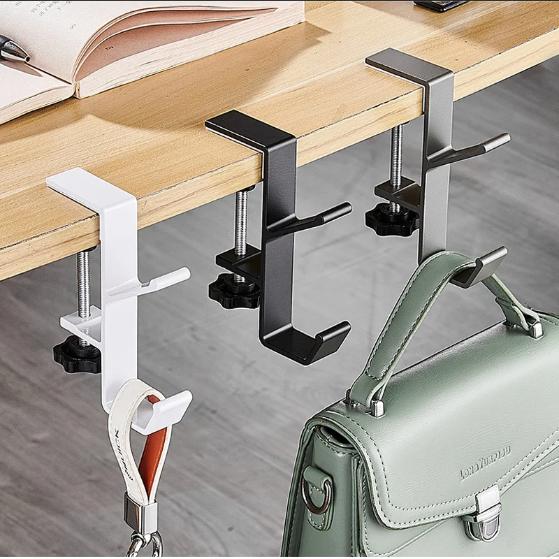 

1/2pc Adjustable Desk Edge Hook Gaming Headset Desk Hanger Backpack Storage Hanging Hook Holder Punch-free Home Office Organizer