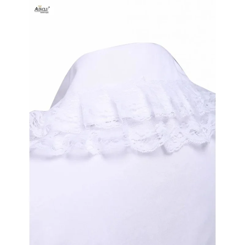 Ainclu cemavin women girls high quality cotton pure white lace sexy Lolita casual party blouse spring/summer free shipping