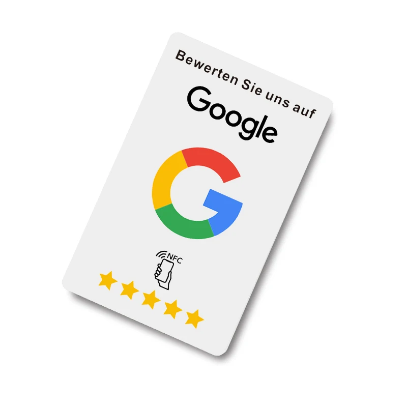 NFC Stand German Wording NFC-Enabled Google Reviews Cards Boost Your Business PVC Material Durable