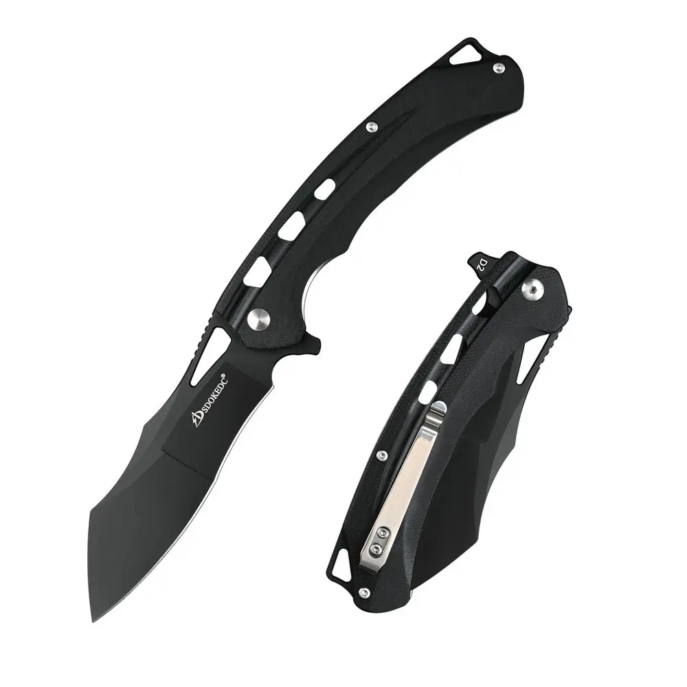 

SDOKEDC Knives D2 Steel Ball Bearing Folding Knife for Men G10 Handle EDC Tactical Pocket Knife for Outdoor Survival Hunting