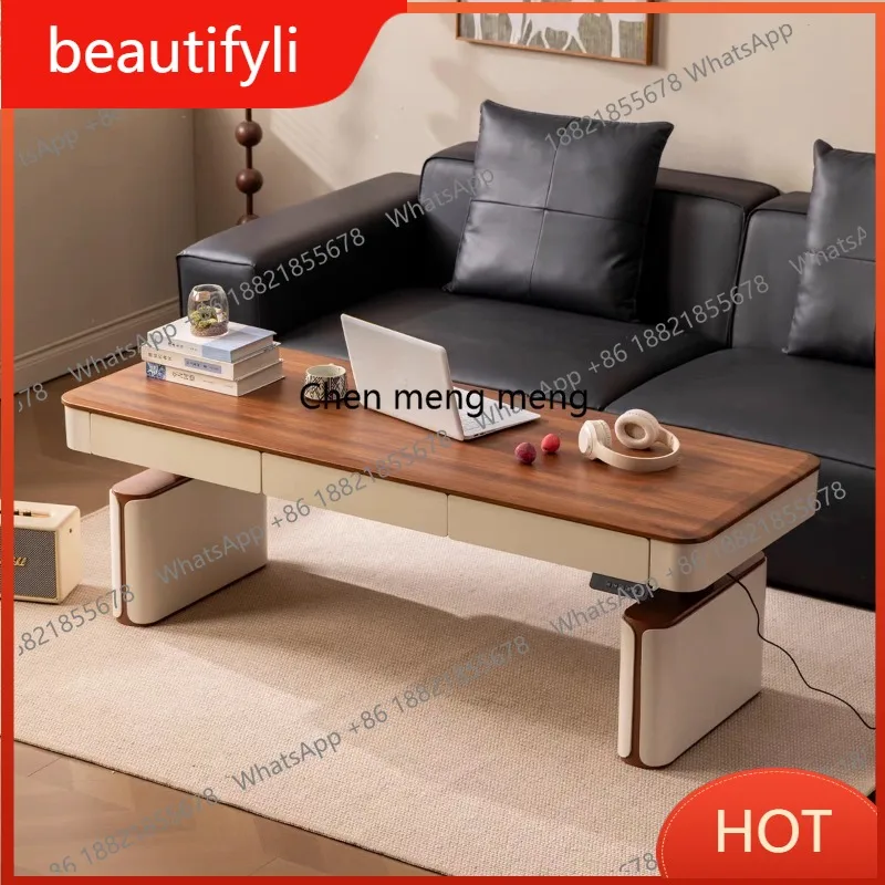 A139 Modern Chinese solid wood lifting desk 2 people stacked storage drawer adjustable computer desk