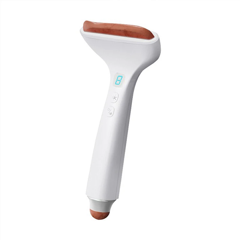 Bian Stone Face Massager Electric Heating Guasha Massage Stick Bianstone Vibration Scraping Instrument Acupoints Face Lifting