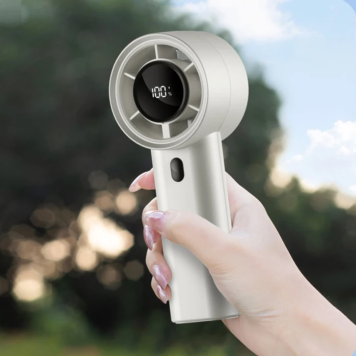 

Portable Handheld Fan Hair Dryer 100 Speeds Adjustable LCD Display Rechargeable USB Air Cooler Electric Fan for Travel Camping