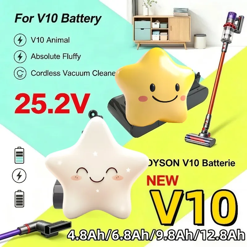 NEW Replacement 25.2V Battery For V10 Animal Absolute Fluffy Wireless Vacuum 4.0Ah‑12.8Ah