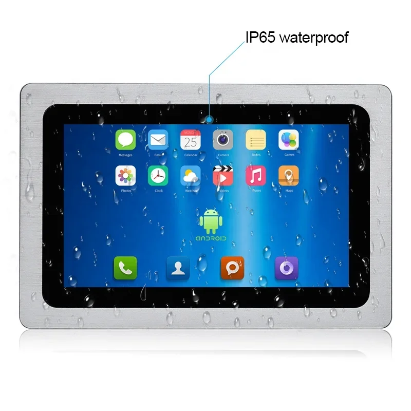 3MM Bezel Waterproof Embedded RS232 Ethernet Wifi android mini computer 10 inch industrial panel pc