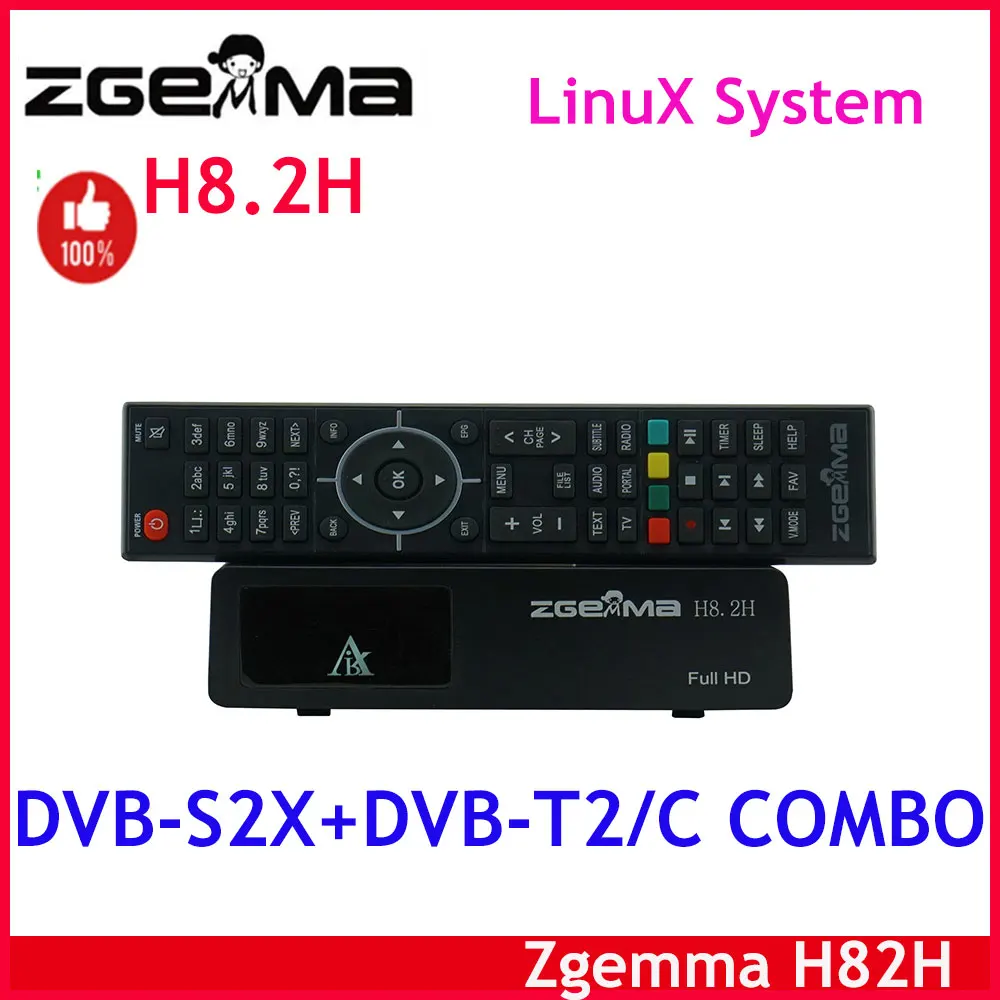 Hot sale!!! ZGEMMA H8.2H Satellite TV Receiver Linux Enigma2 Receptor DVB-S2X+DVB-T2/C H2.65 1080P HD Digital Satellite Receiver