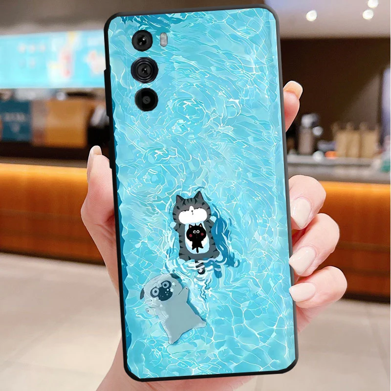 

Phone Case For Motorola Edge 50 40 Pro 60 50 40 30 Ultra Neo Fusion Moto G Play G Stylus G Power G Cartoon Black Cats