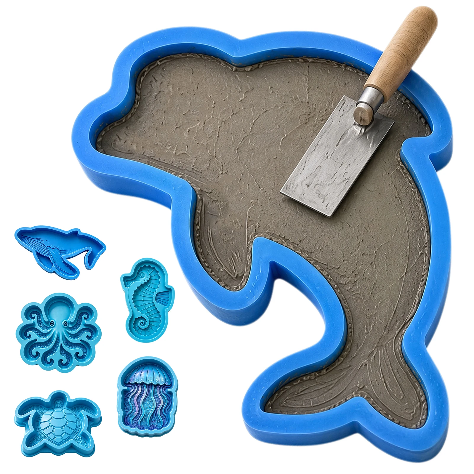 Ocean Theme Wave Texture Garden Mould Silicone DIY Stepping Stone Reusable Concrete Pathway Decor Beginner