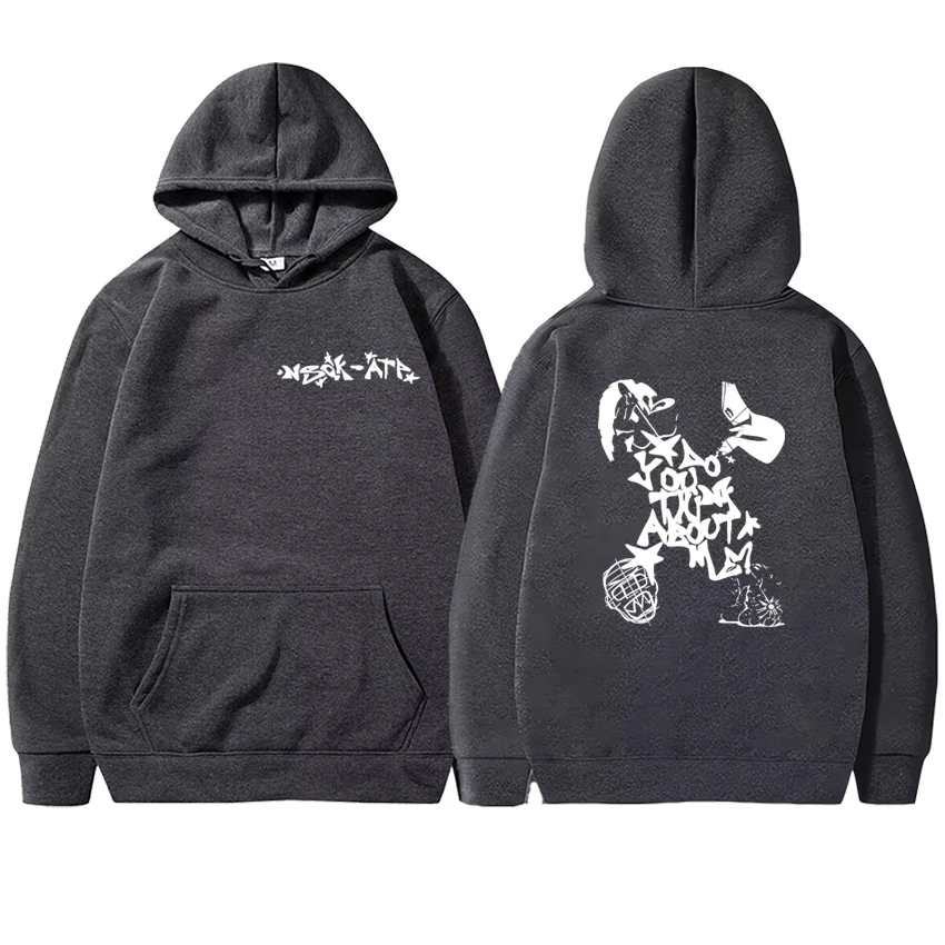 Nsqk Graphics Do You Think about Me Double Sided Printed Fleece Sweatshirt Men Women Long sleeve Hoodie Fashion Unisex Pullovers