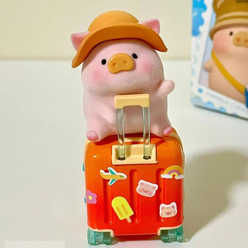 LuLu Pig Travel Series Blind Box Cute Action Figure Fashion Toys Animation Peripheral Tabletop and Room Decoration Surprise Gift