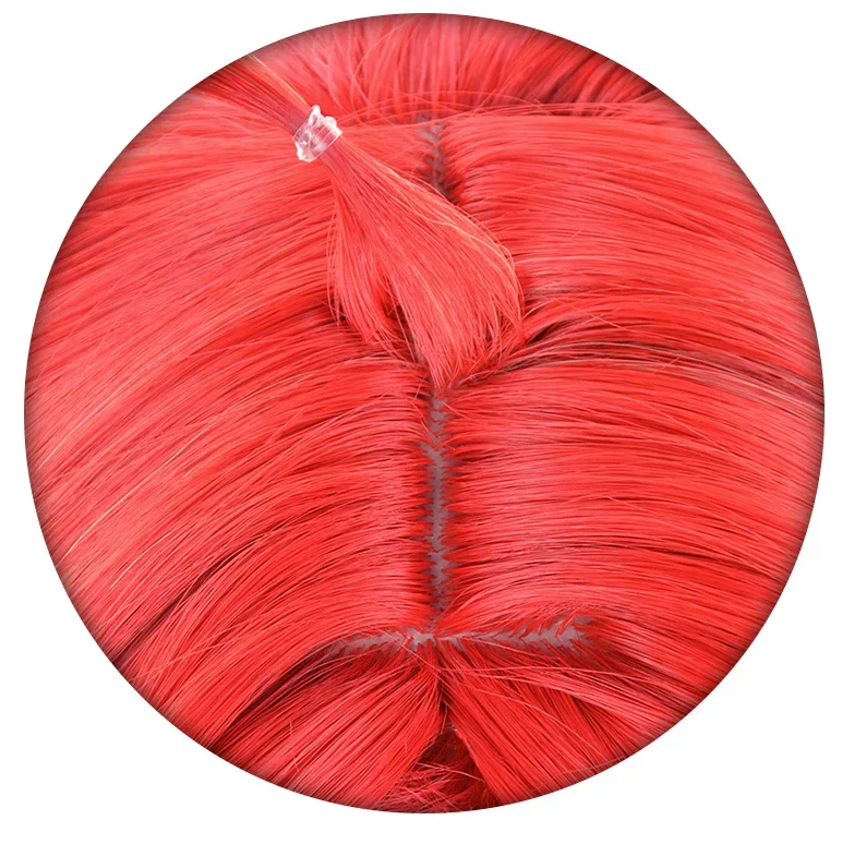 Pyro Archon Mavuika 코스프레 가발 100cm 긴 곱슬 웨이브 빨간색 노란색 혼합 가발 코스프레 애니메이션 내열성 합성 머리카락