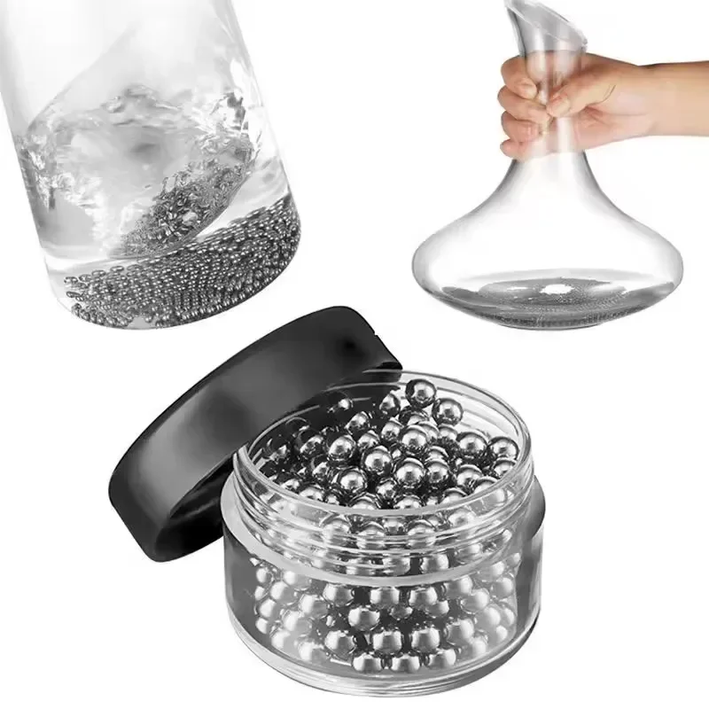 200Pcs 4mm Glass Bottle Cleaning Ball Pellets Stainless Steel Bead Brushing Wine Tea Stains Clean Decanter Cup Bar Acces