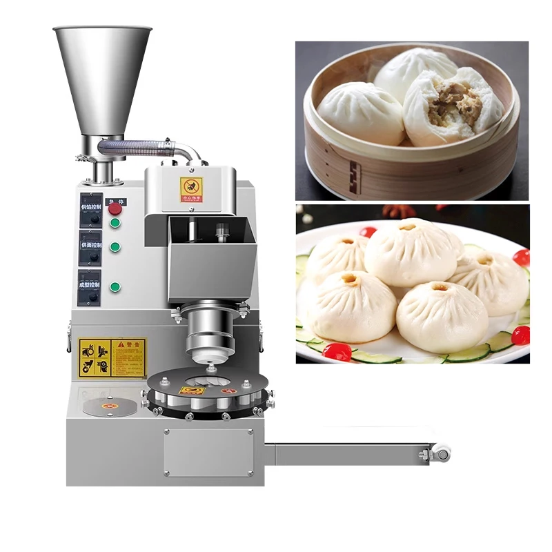 Máquina comercial pequena totalmente automática de pão cozido no vapor, imitação elétrica multifuncional, fritura e enchimento de pão cozido no vapor feito à mão