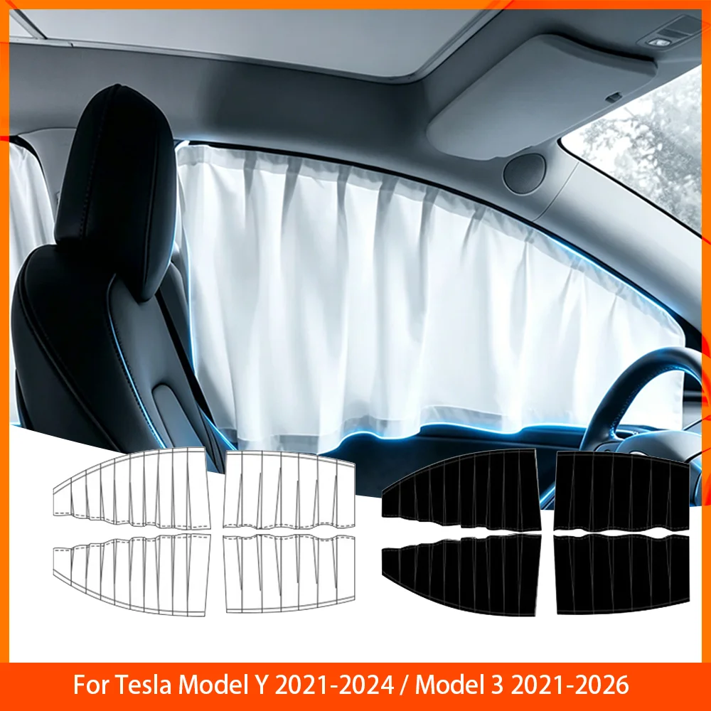 For Tesla Model 3/Y Highland Side Window Sunshade Curtain Windshield Blind Cover Sunscreen Insulated Sun Shade Car Accessories