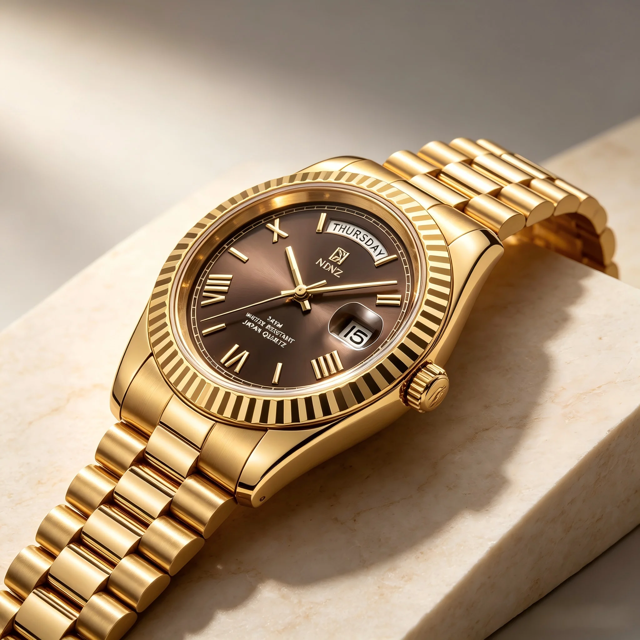 Fashionable waterproof couple's wristwatch, men business quartz watch, date and timing function, steel strap, Japanese movement