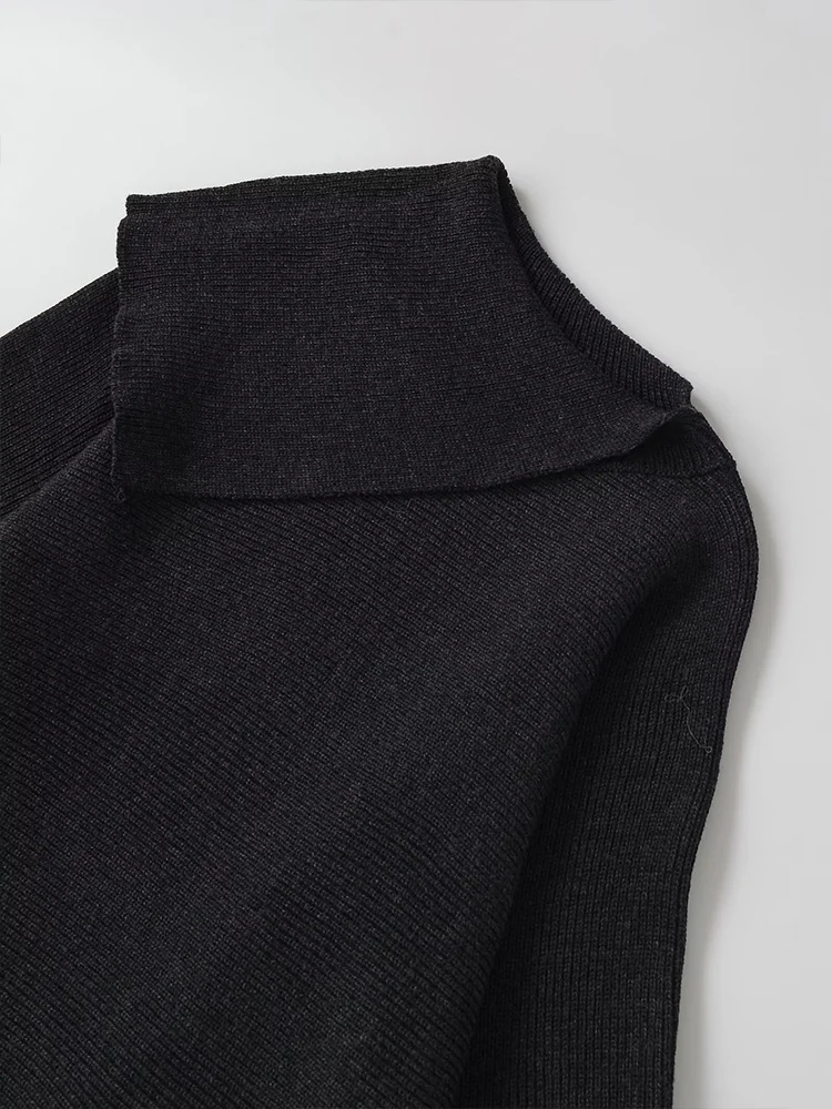 欧米風2025年秋新作 レディース服 デザイン感 ニット アシンメトリーカラー ケープコート