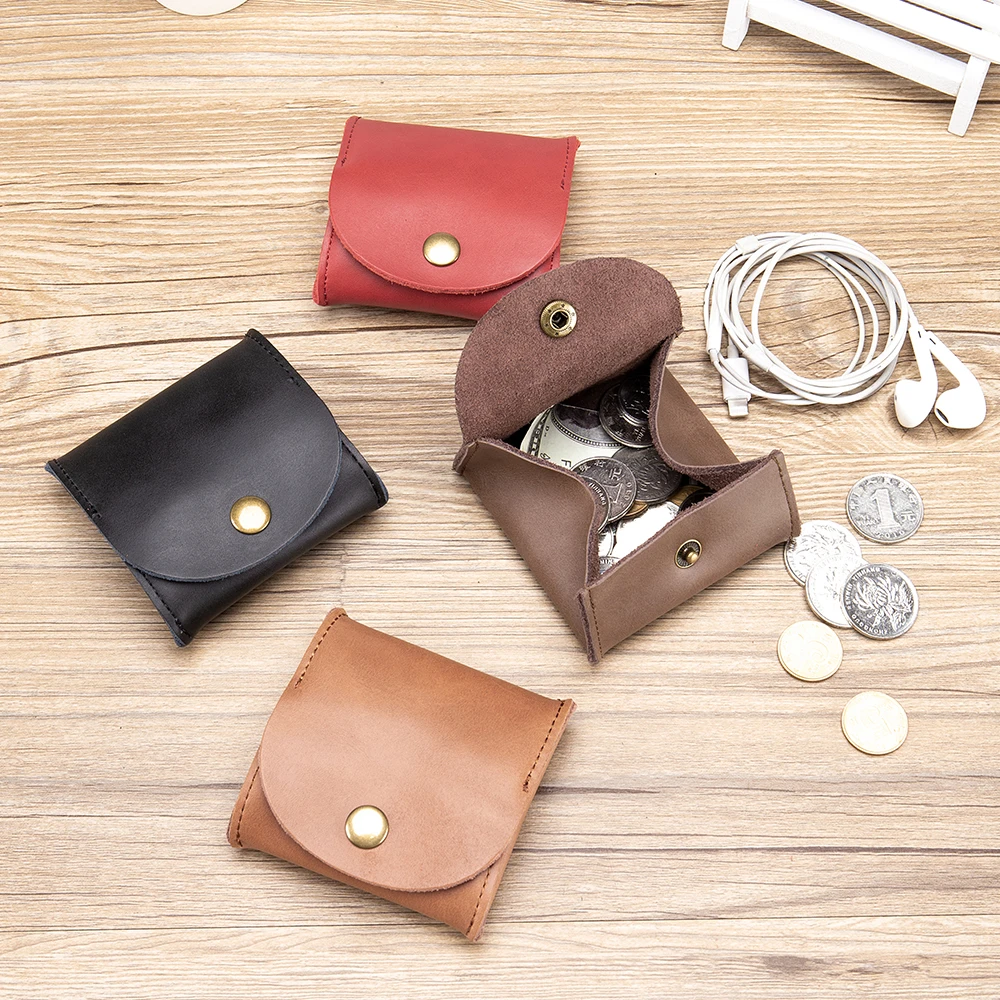 Japanese coin bag leather mini earphone zero wallet ins small leather purse to receive package