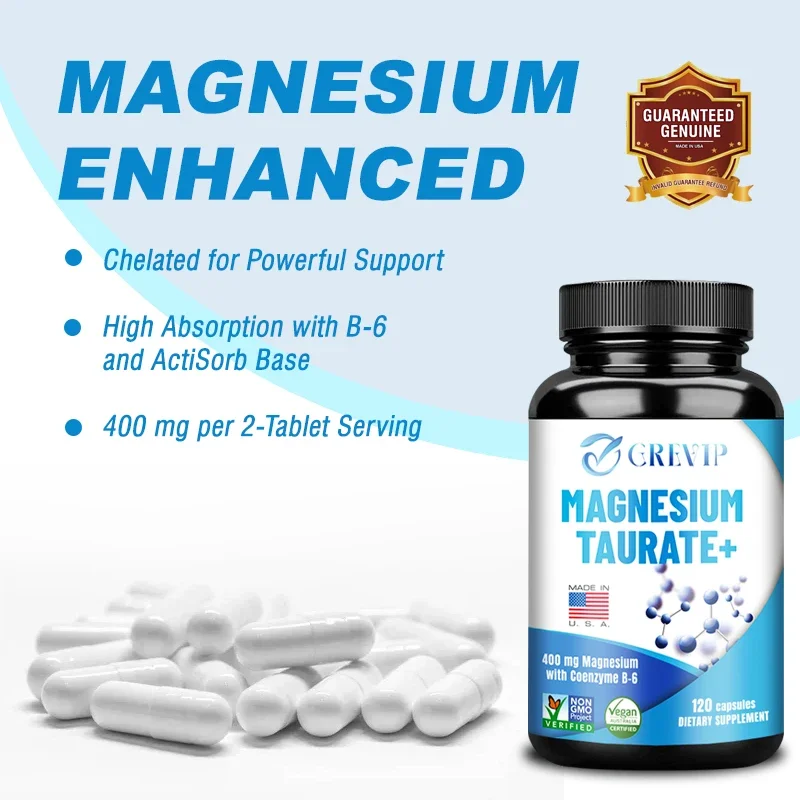 Magnesium Taurate Capsules - Improve Mood, Supports Muscle & Heart Health, Promote Blood Circulation, Electrolyte Balance - view 4