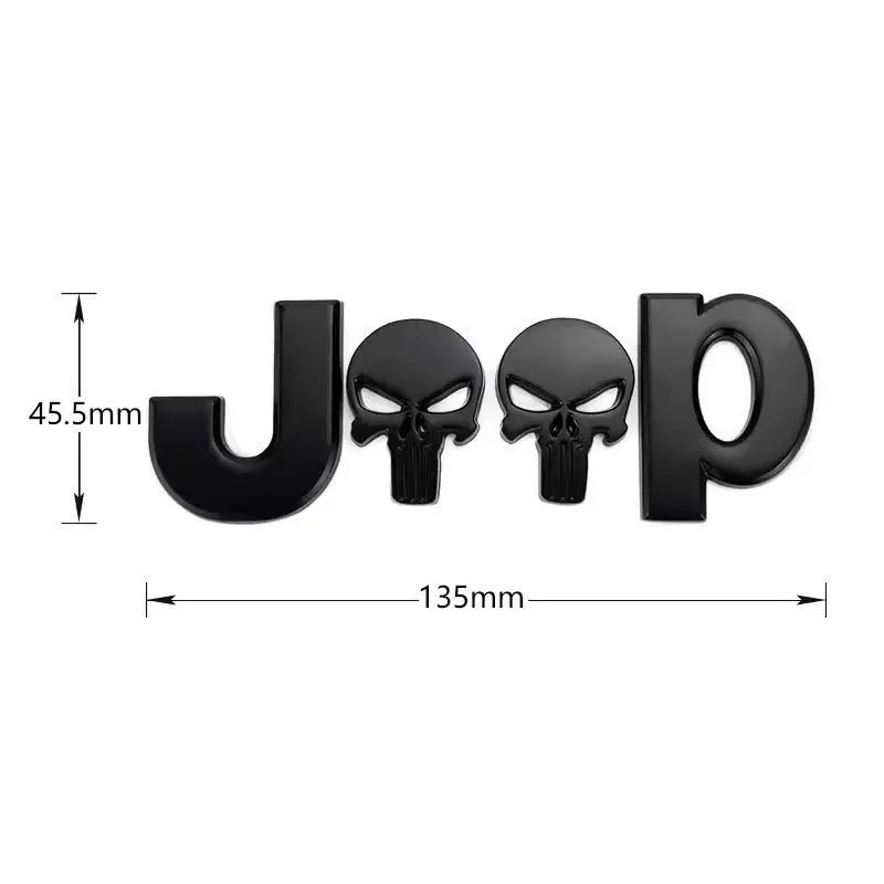 Metal Car Styling Emblem Stickers Body Decoration for Jeep Wrangler Liberty Grand Cherokee Rear Trunk Decal Auto Accessories