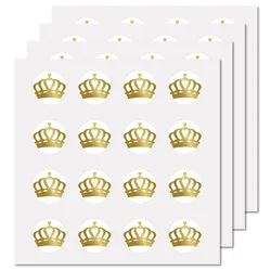 128Pcs Crown Stickers Gold Crown Vinyl Decal Self-Adhesive Waterproof Sticker for Water Bottles Laptop Luggage Cup Computer