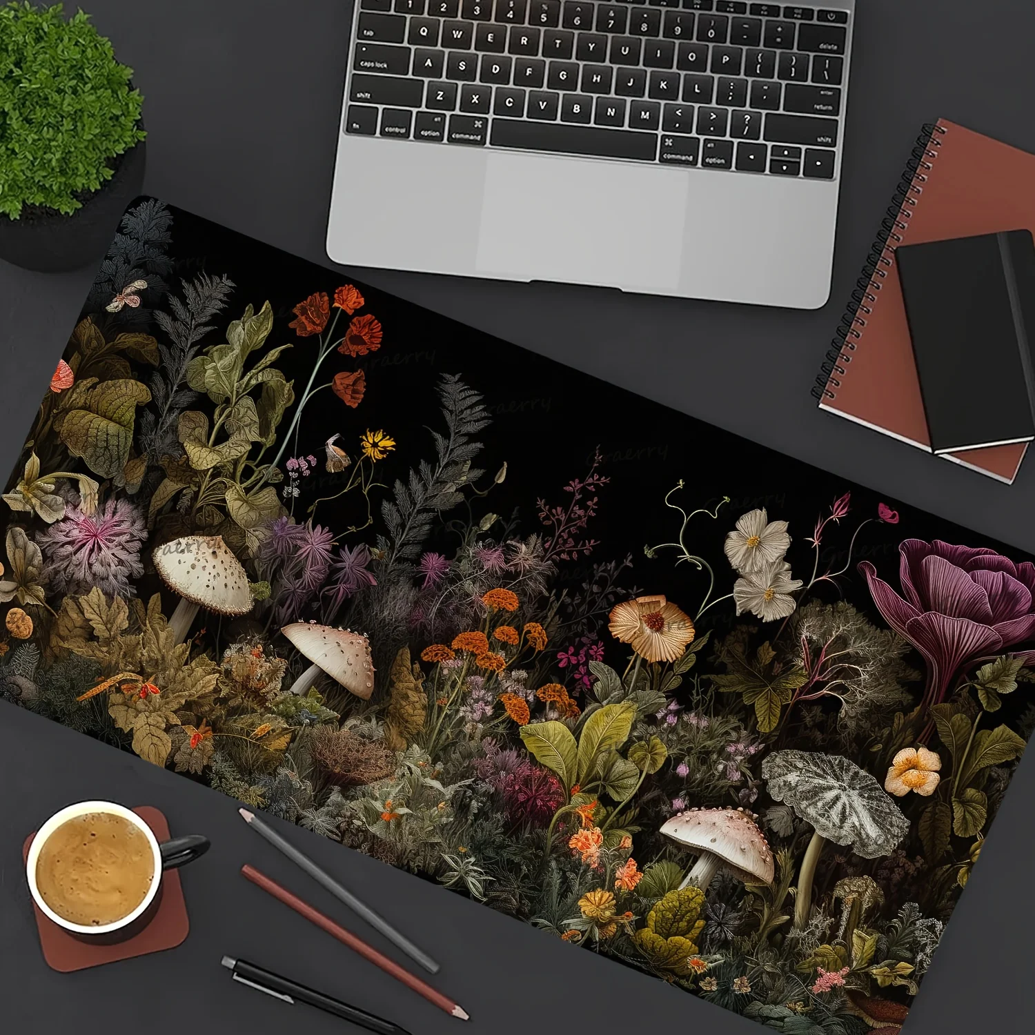 

Wildflower Mushroom Desk Mat Gaming Mouse Pad Office Home Mouse Mat Computer Accessories Carpet Desk Organizer Big Mousepepad