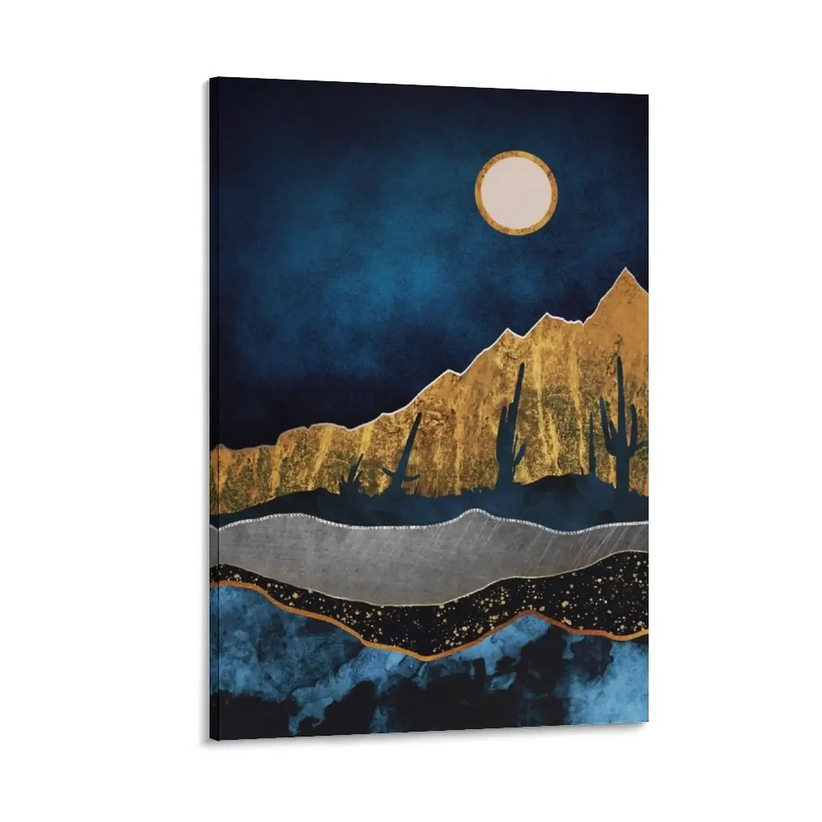 

Midnight Desert Moon Canvas Painting house decorations poster mural Decorative prints wall painting house decoration