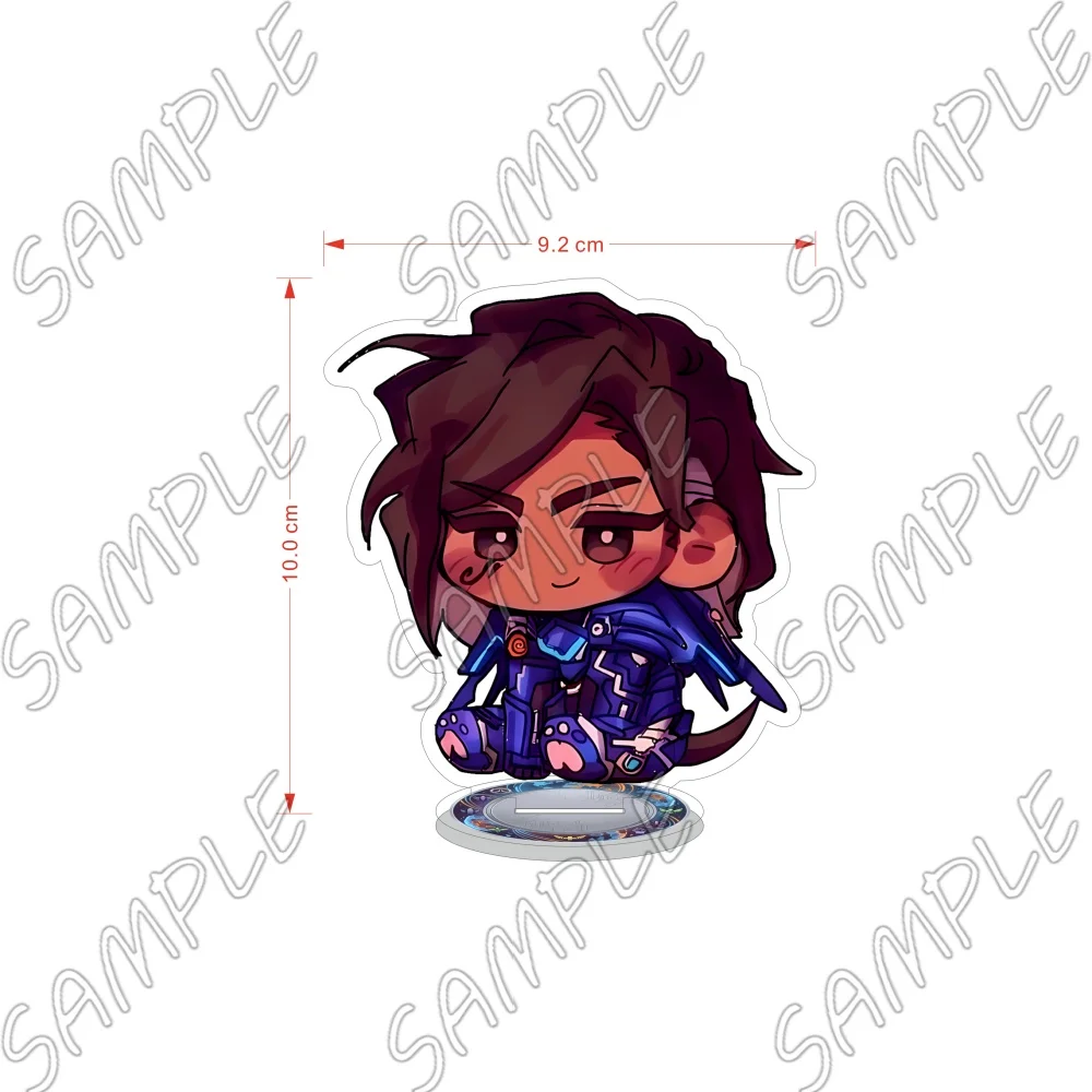 Overwatch Game Acrylic Standee Keychain 10CM Chibi Lucio Symmetra Genji D.Va Hanzo Baptiste Desk Ornament Fan Merchandise view 5