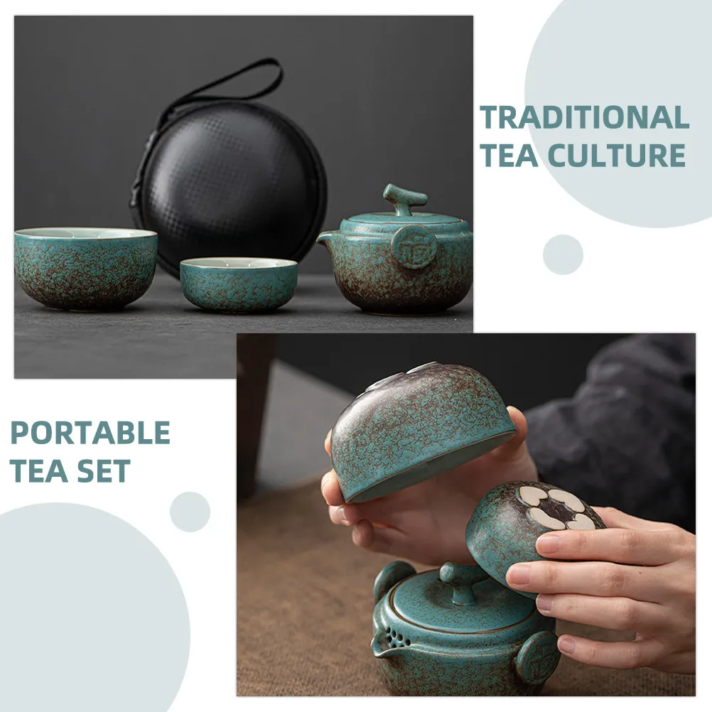 Ceramic Portable Tea Set for Travel – Kung Fu Tea Ritual, Teapot & Cup, Outdoor Camping Hiking Gift