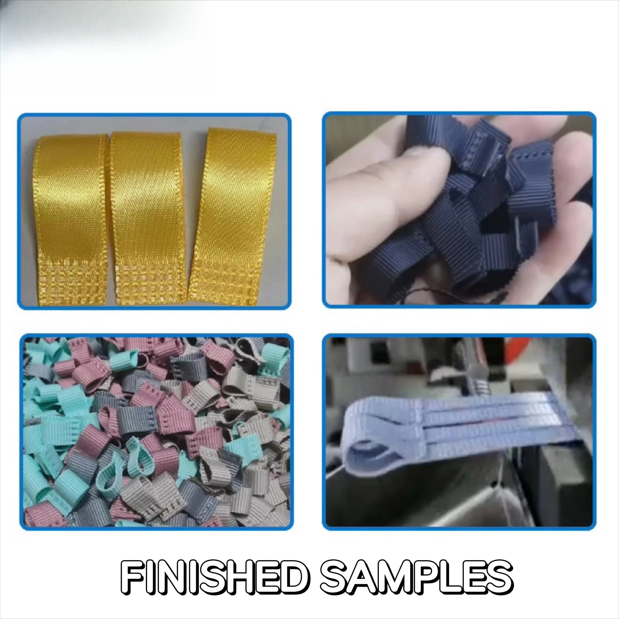 High-efficiency Fully Automatic Garment Fabric Webbing Tape Hot Cutting Folding Machine Ribbon Label Cutting Machine GRW-100D