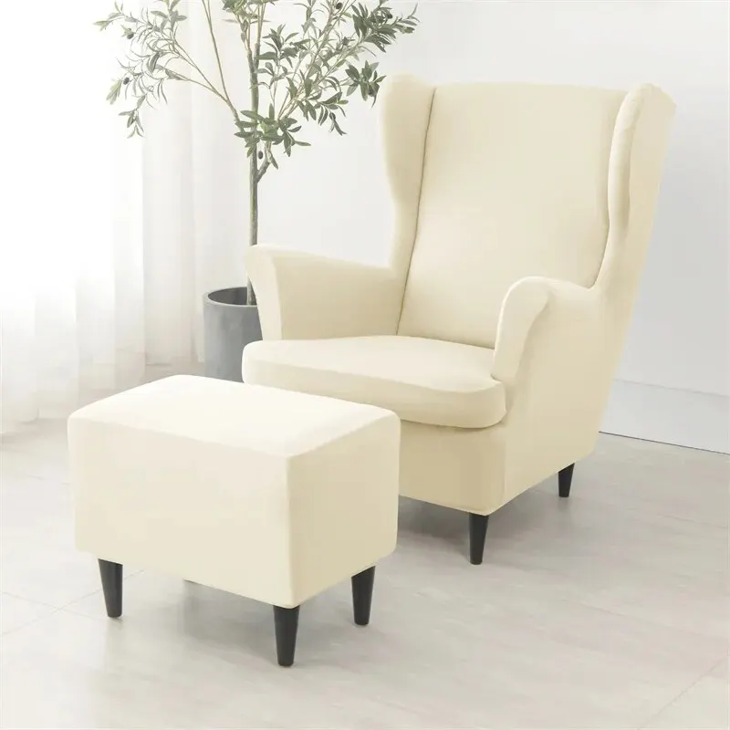 Wing Back Chair Stretch Cover, Spandex Slipcover, Poltrona inclinada, Cadeiras de escritório, Elastic Sofá Cobre com Almofada do Assento