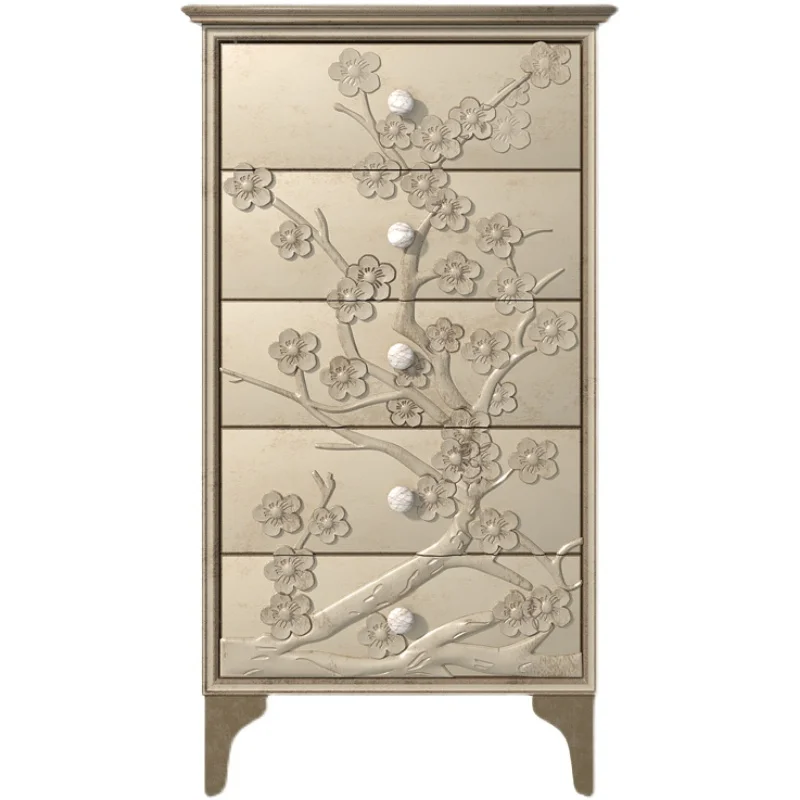 

Pqf Solid Wood Chest of Drawers Living Room Entrance Cabinet Balcony Locker Sofa Side Cabinet