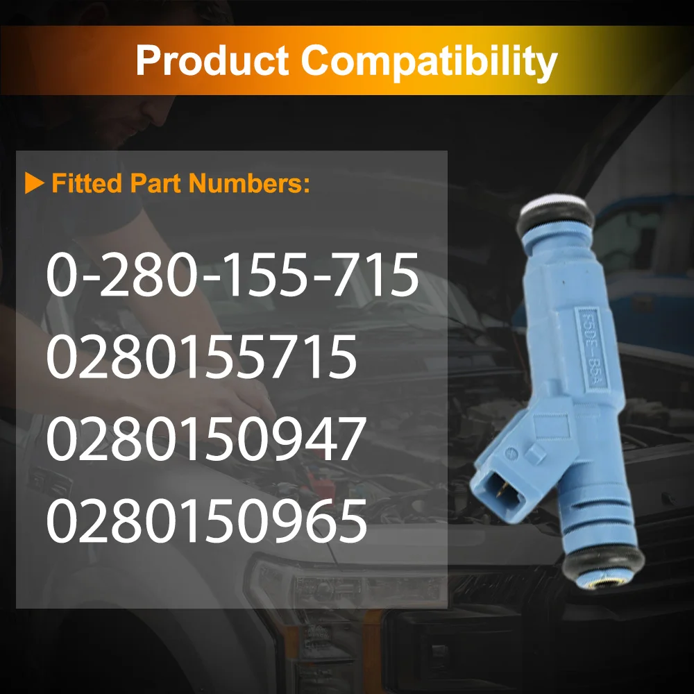 8Pcs Fuel Injectors 24LB 250cc For Ford Pontiac Chevrolet LS1 EV1 5.0L 5.7L V8 0280155715 0280150947 0280150965
