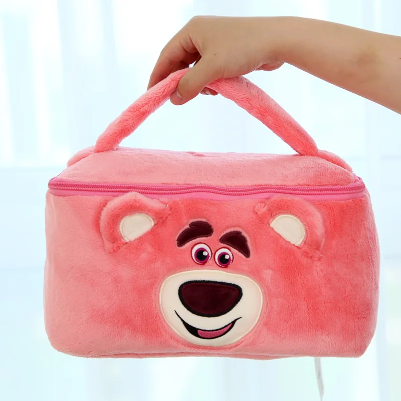 Disney Anime Kawaii Lots-O-Huggin Bear Chip Stitch Alien Winnie Cute Plush Storage Box Makeup Bag Cartoon Girls Handbag Gifts