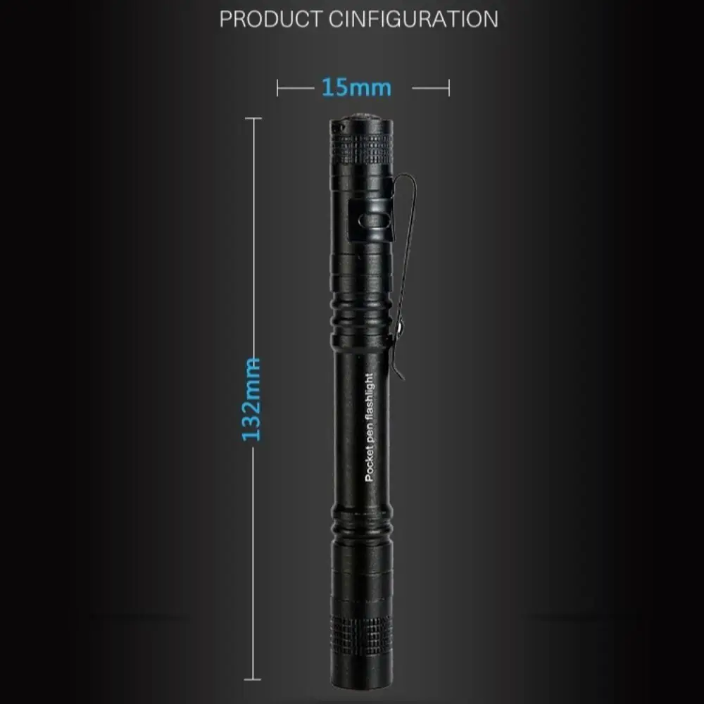 

With Clip Mini Pen Lamp Portable Flashlight Portable Mini Light Penlight Clip Work Light Black Super Bright Mini LED Flashlight