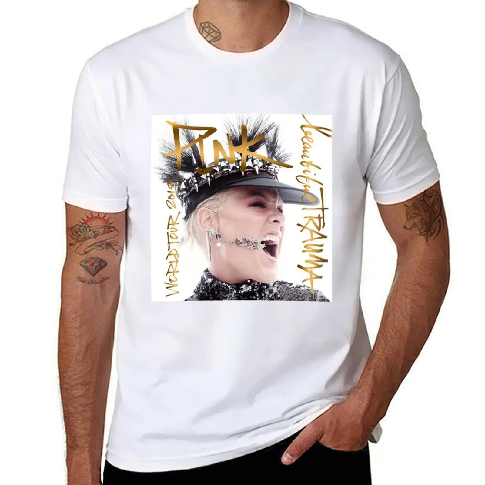 

pink beautiful trauma world tour 2019 ori payungatin T-Shirt t shirt men 100% cotton luxury brand t shirts with prints T-Shirt