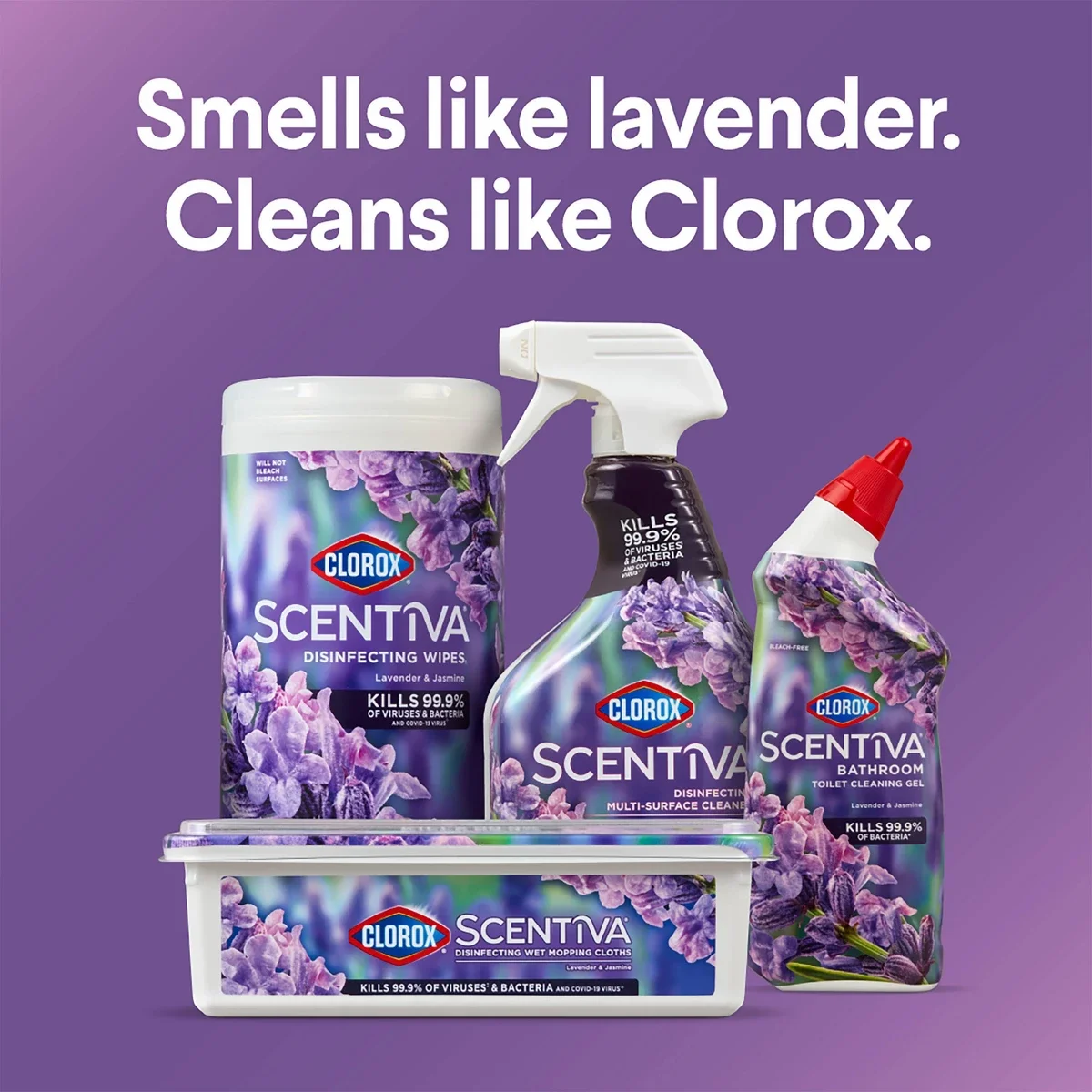 Limpiador de inodoros en gel sin cloro Clorox Scentiva - Lavanda y Jazmín - 24 fl oz