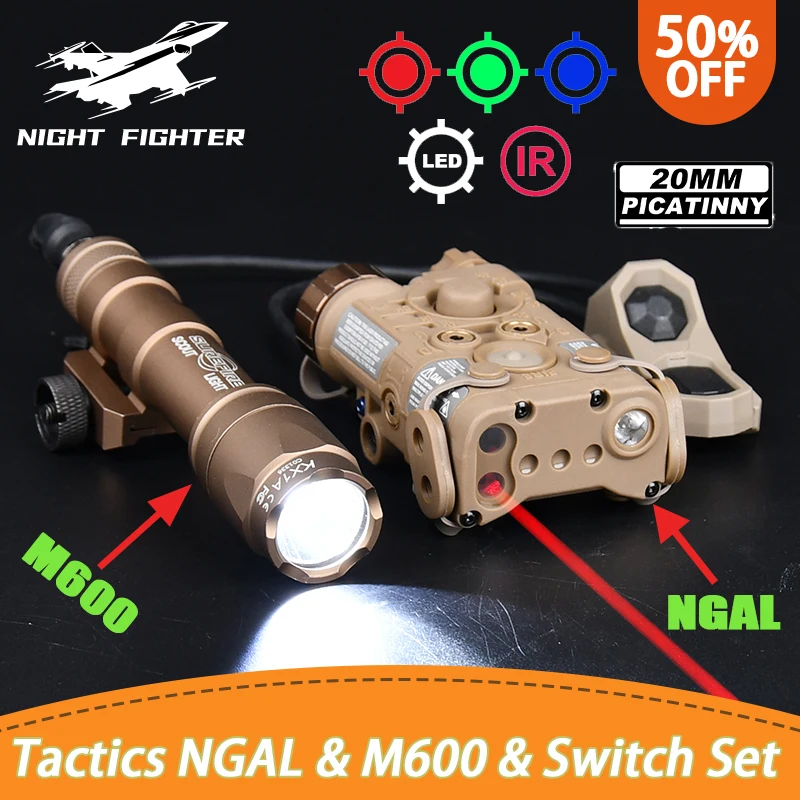 

Tactics wadsn NGAL Red Green Blue Indicator Surefir M600 M300A Hunting Scout Light With Airsoft AXON Dual Control Switch Rail