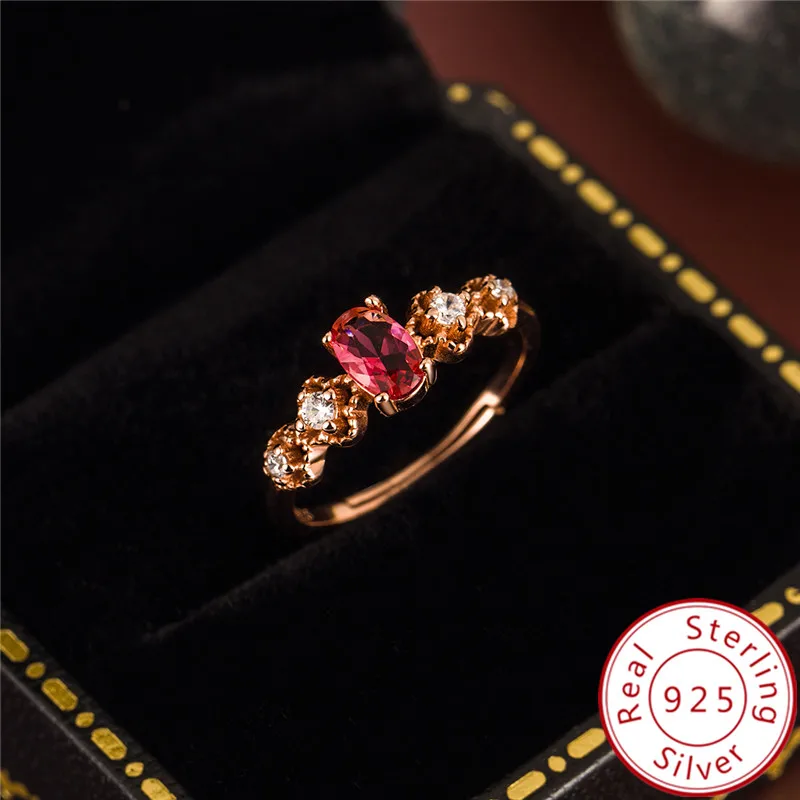 

Женское Открытое кольцо с искусственным турмалином и цветами