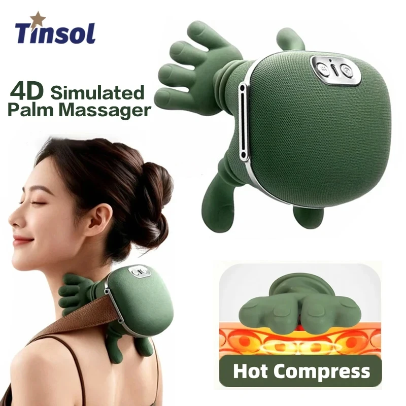

New Electric Shoulder and Neck Massager and Back Massager 4D Palm-Style Deep Tissue Massage Relieves Pain and Relaxes Muscles