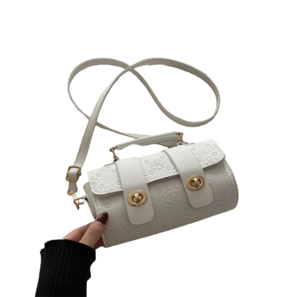 

Aesthetic Leather Croossbody Boston Bag Sakura French Style Single Shoulder Bag Soft Solid Color Pillow Handbag Streetwear