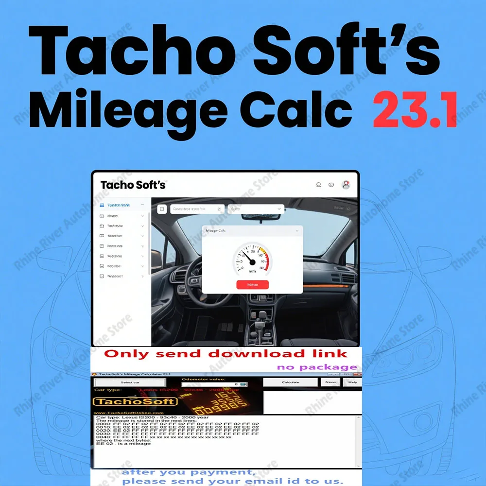 

TachoSoft V23.1 Professional | Mileage Calculator & Odometer Tool | 2025 Full License | Car Truck Bus Digital Cluster Adjustment