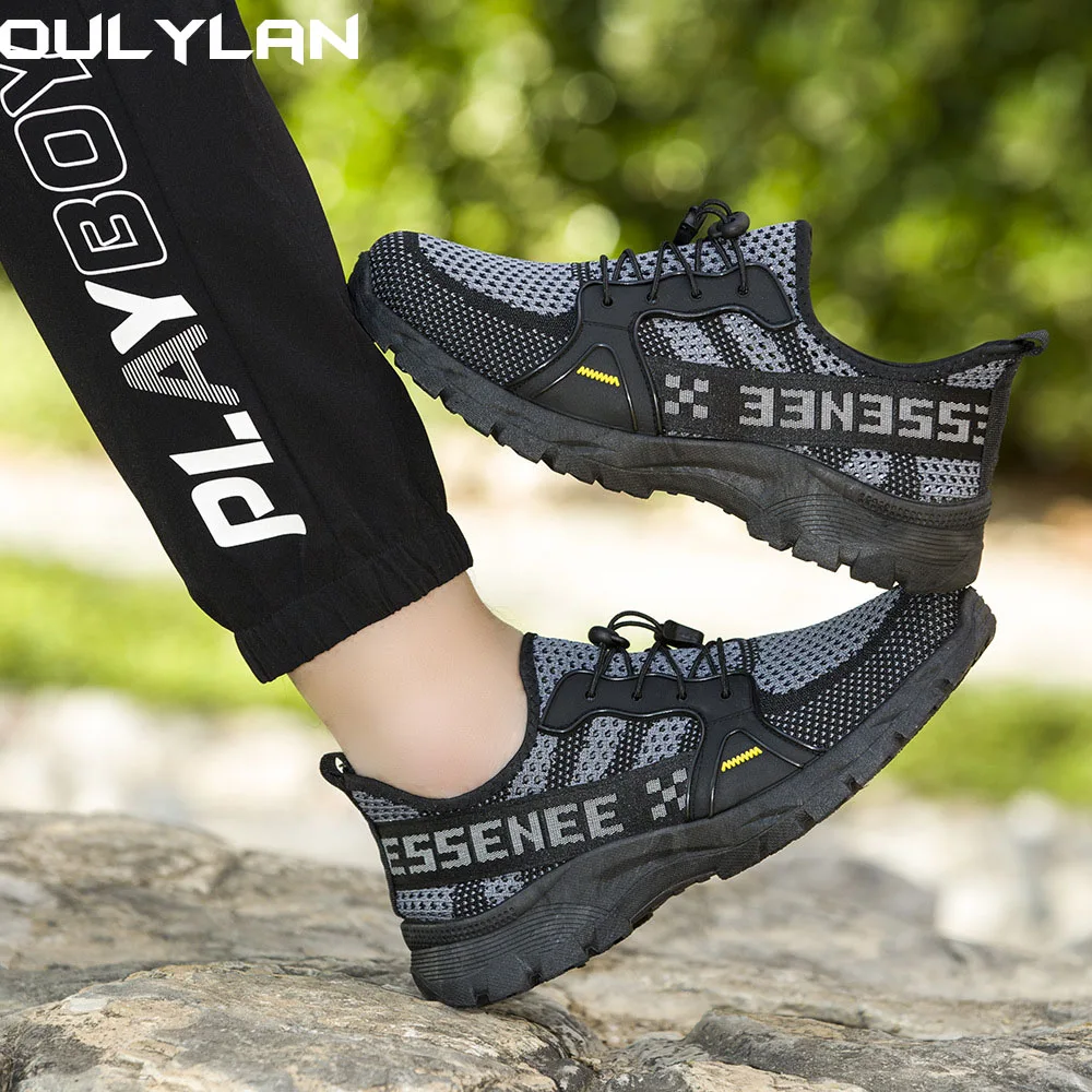 Oulylan Men Hiking Shoes Wading Outdoor Trainers Lace-up Climbing Trekking Sneakers Mountain Walking Hunting  Sneakers